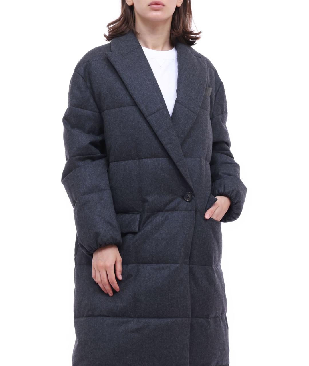 BRUNELLO CUCINELLI Серое пальто, фото 2