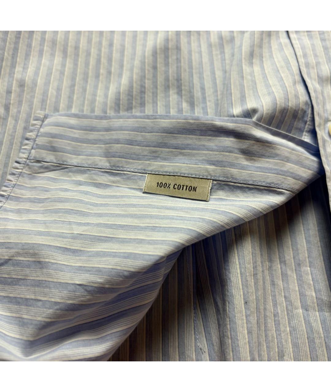 BRIONI Голубая хлопковая кэжуал рубашка, фото 7