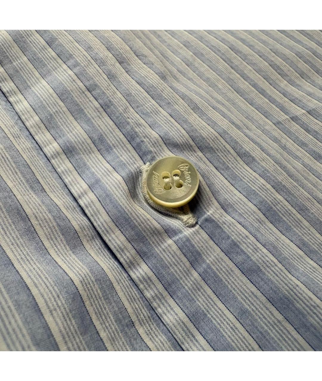 BRIONI Голубая хлопковая кэжуал рубашка, фото 8