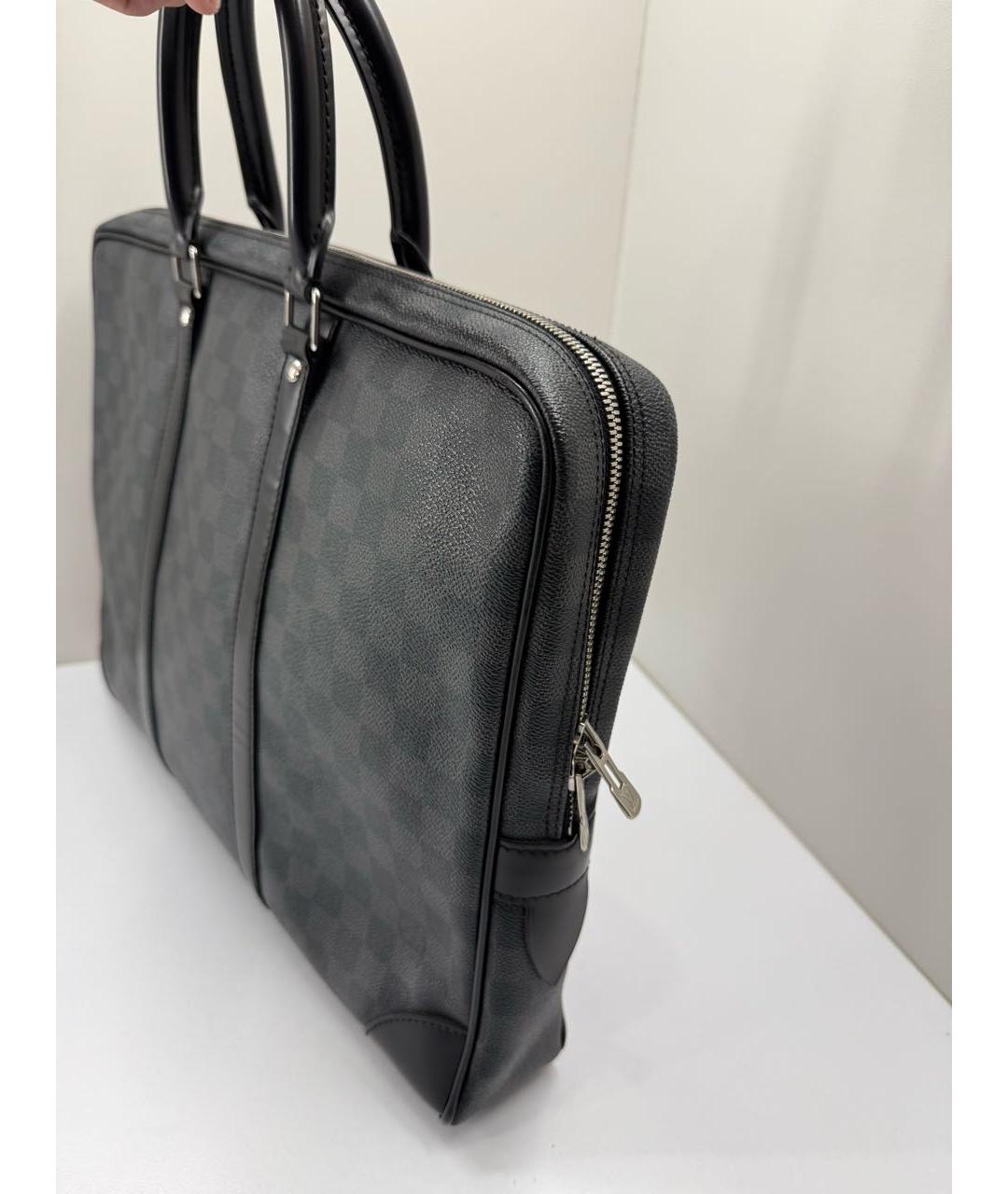 LOUIS VUITTON Серый портфель из канвы, фото 3