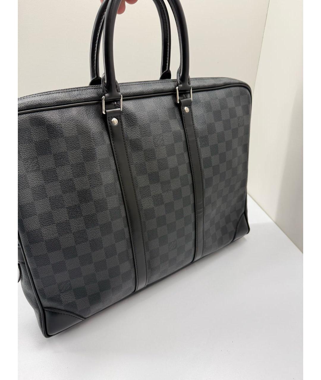 LOUIS VUITTON Серый портфель из канвы, фото 2