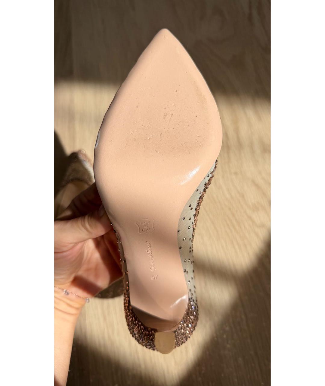 GIANVITO ROSSI Бежевые текстильные туфли, фото 6