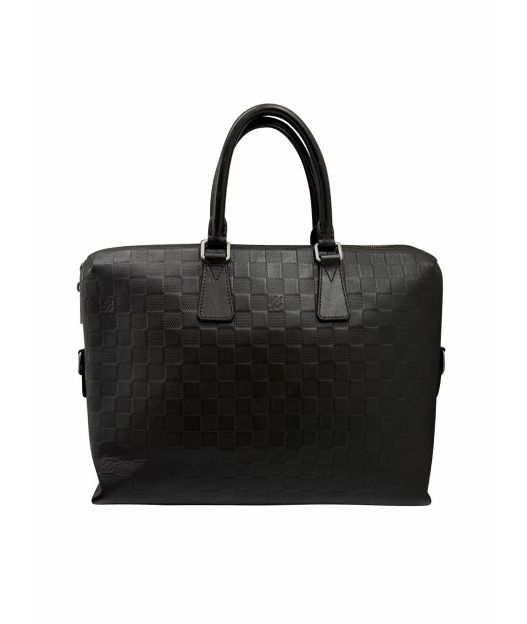 LOUIS VUITTON Черный кожаный портфель, фото 1