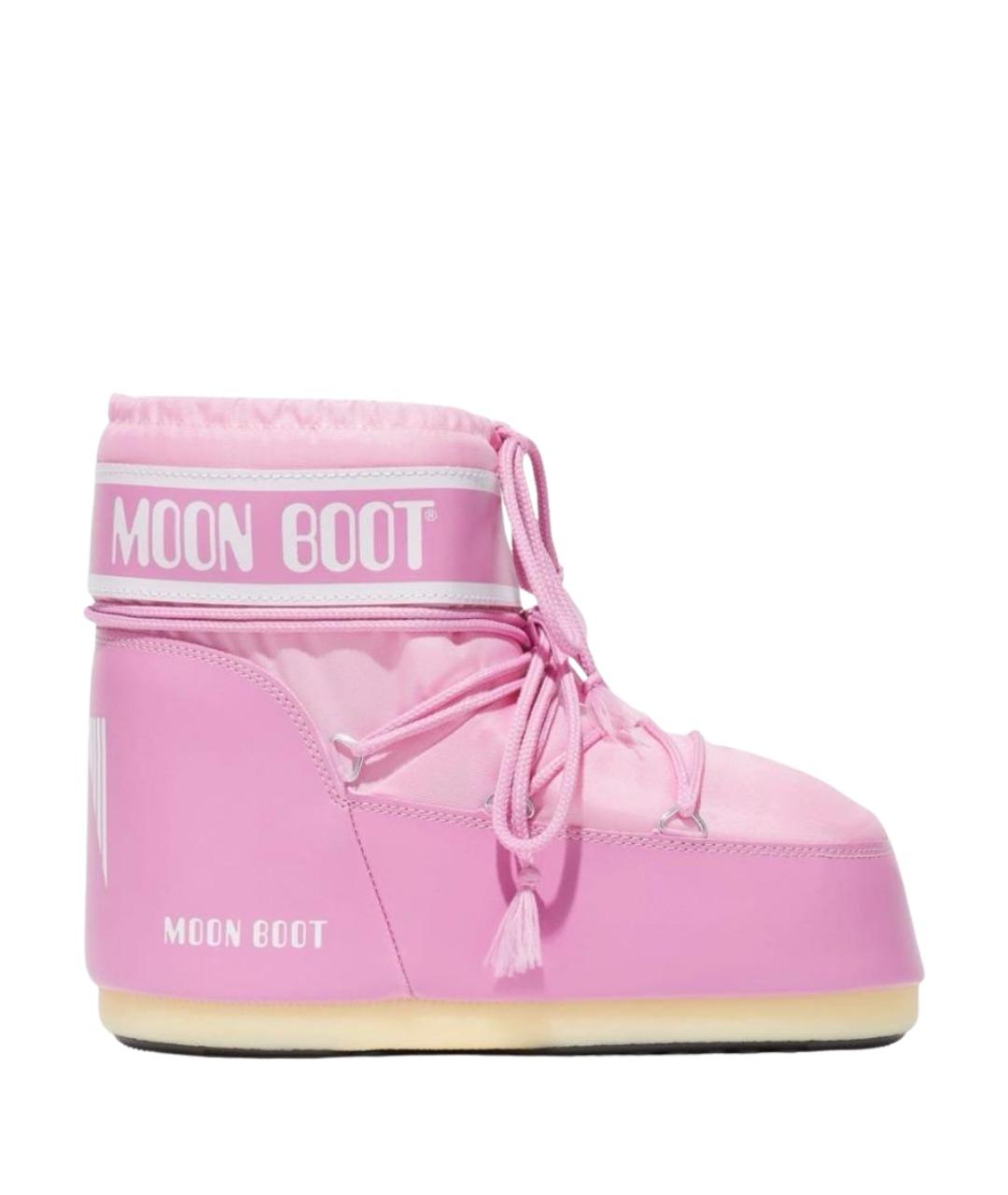 MOON BOOT Розовые текстильные ботинки, фото 1