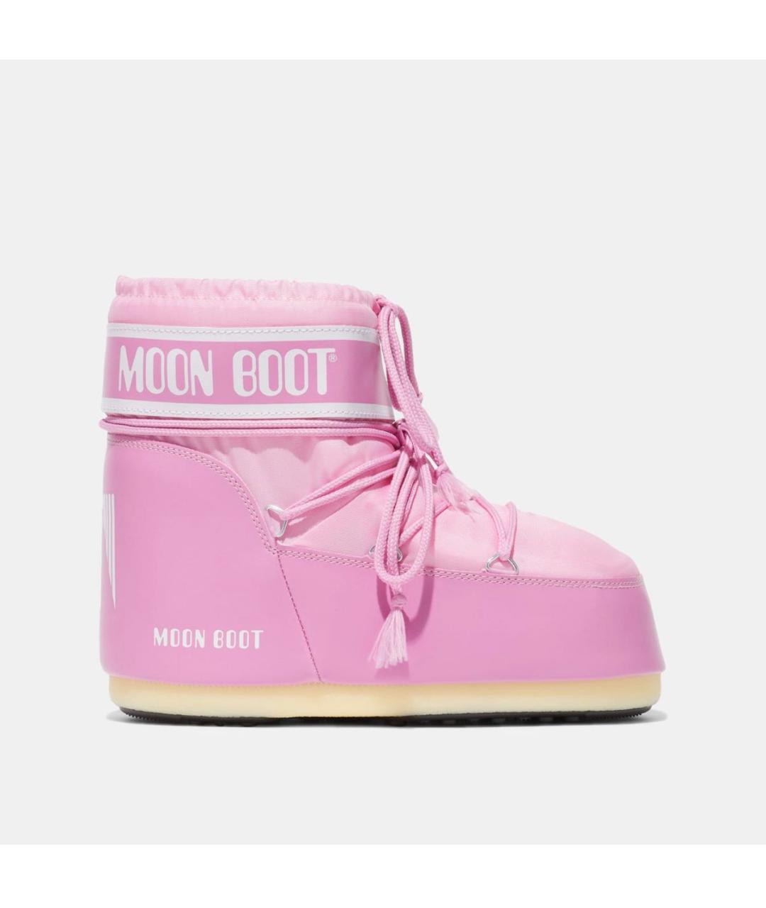 MOON BOOT Розовые текстильные ботинки, фото 8