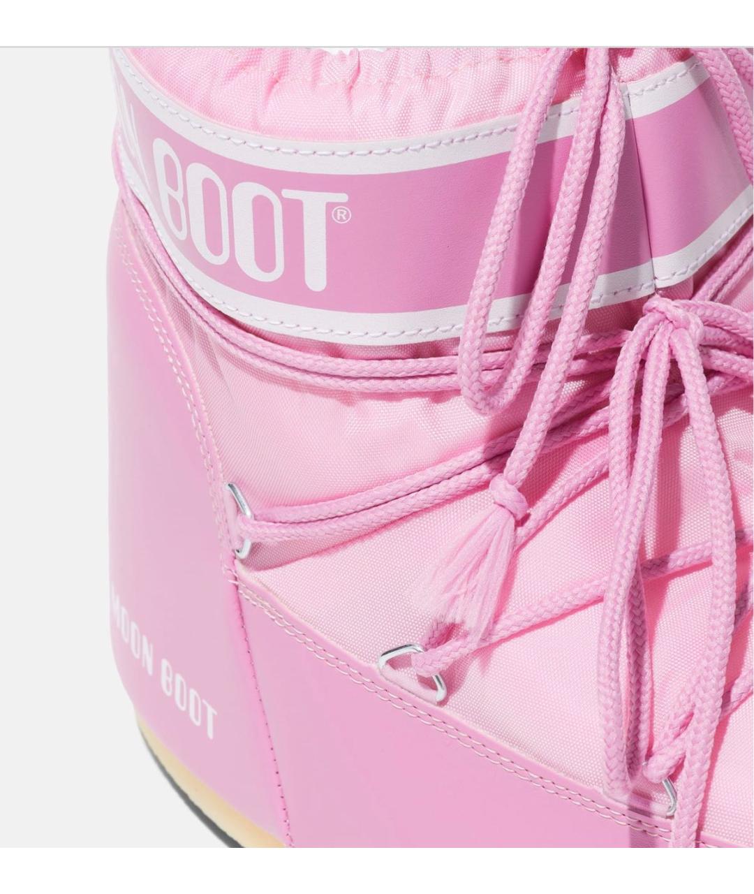 MOON BOOT Розовые текстильные ботинки, фото 4