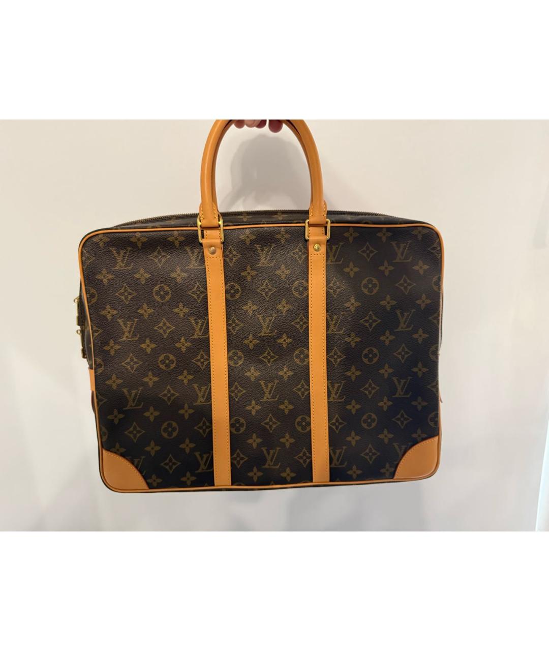 LOUIS VUITTON Коричневый портфель из канвы, фото 3