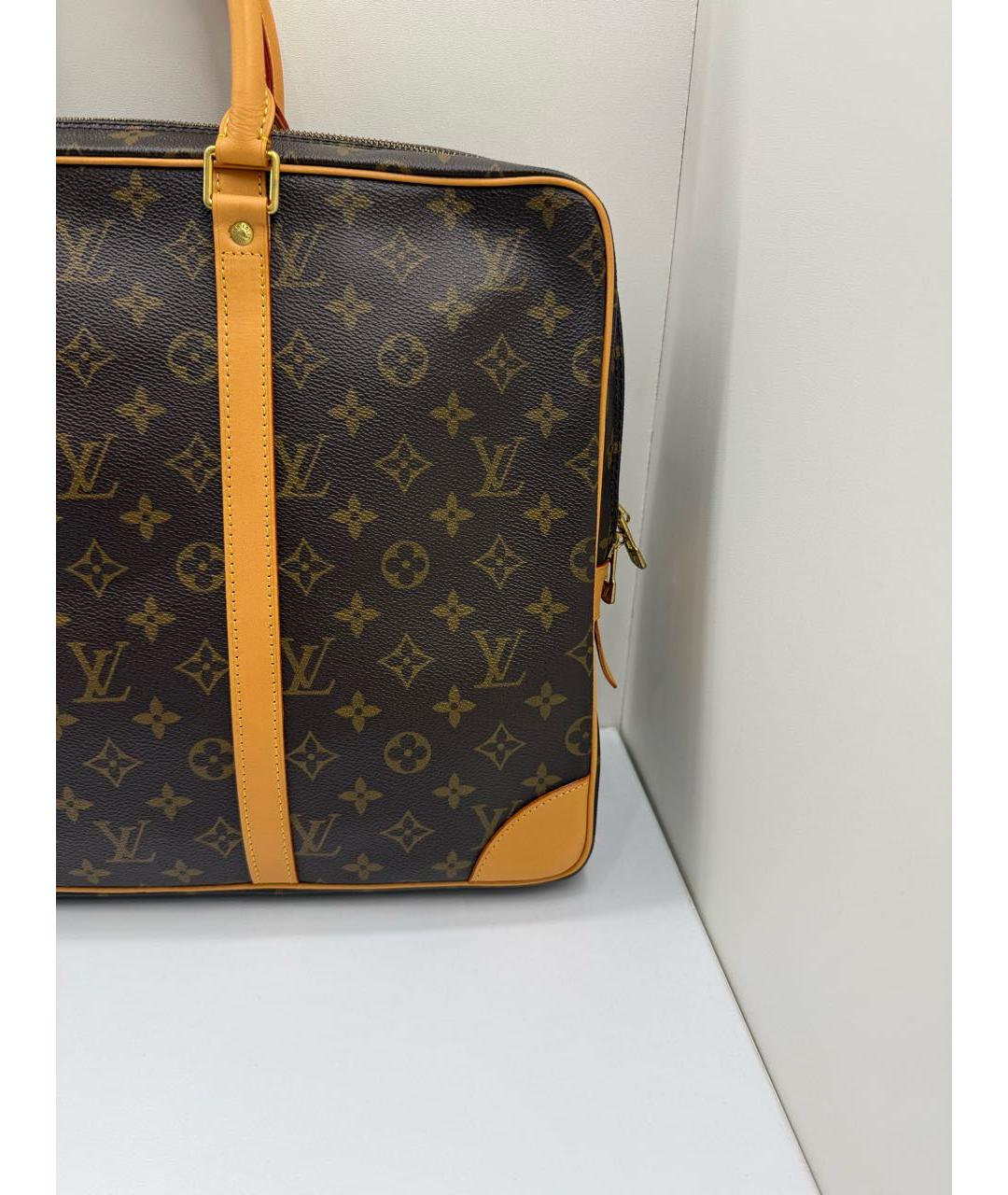 LOUIS VUITTON Коричневый портфель из канвы, фото 7