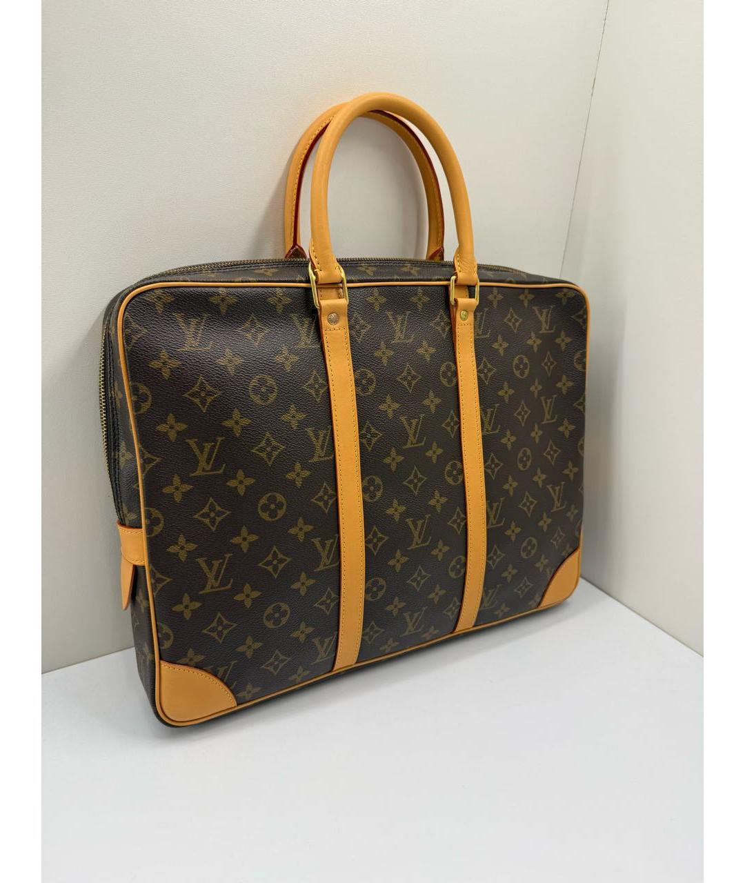 LOUIS VUITTON Коричневый портфель из канвы, фото 2