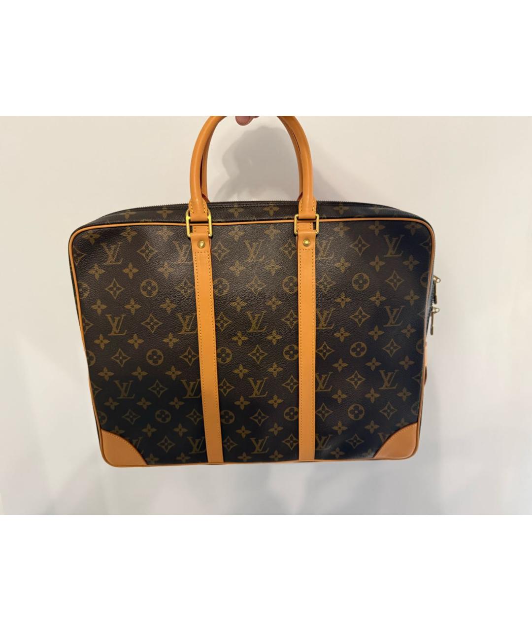 LOUIS VUITTON Коричневый портфель из канвы, фото 8
