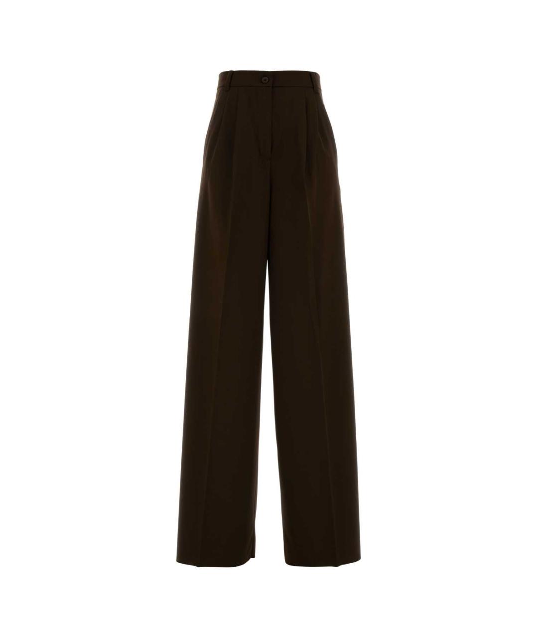 WEEKEND MAX MARA Коричневые шерстяные прямые брюки, фото 1