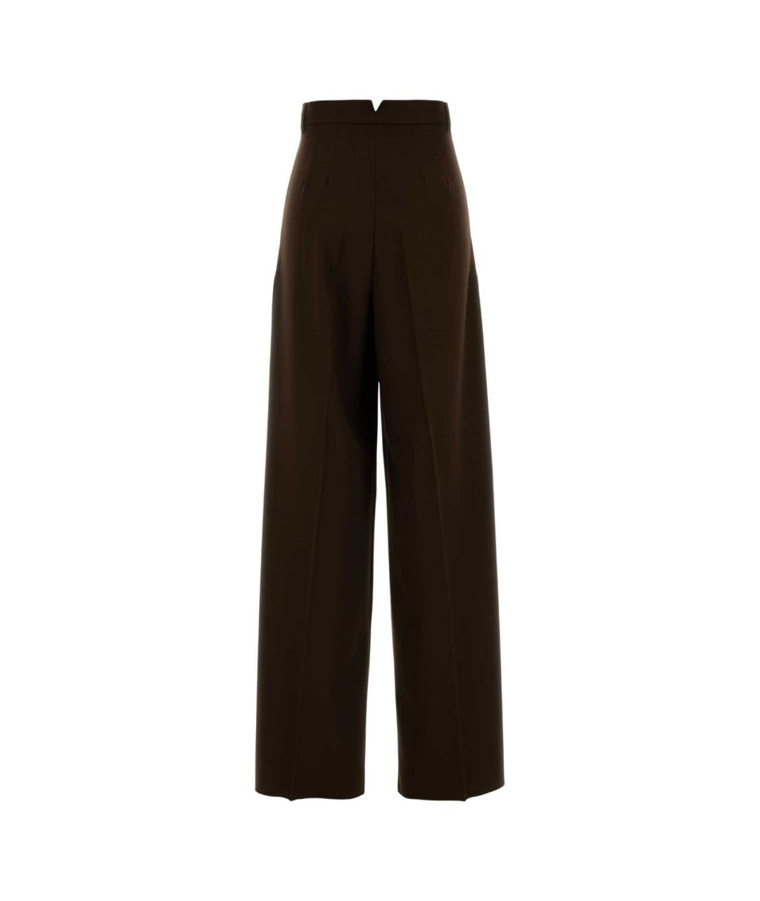 WEEKEND MAX MARA Коричневые шерстяные прямые брюки, фото 2