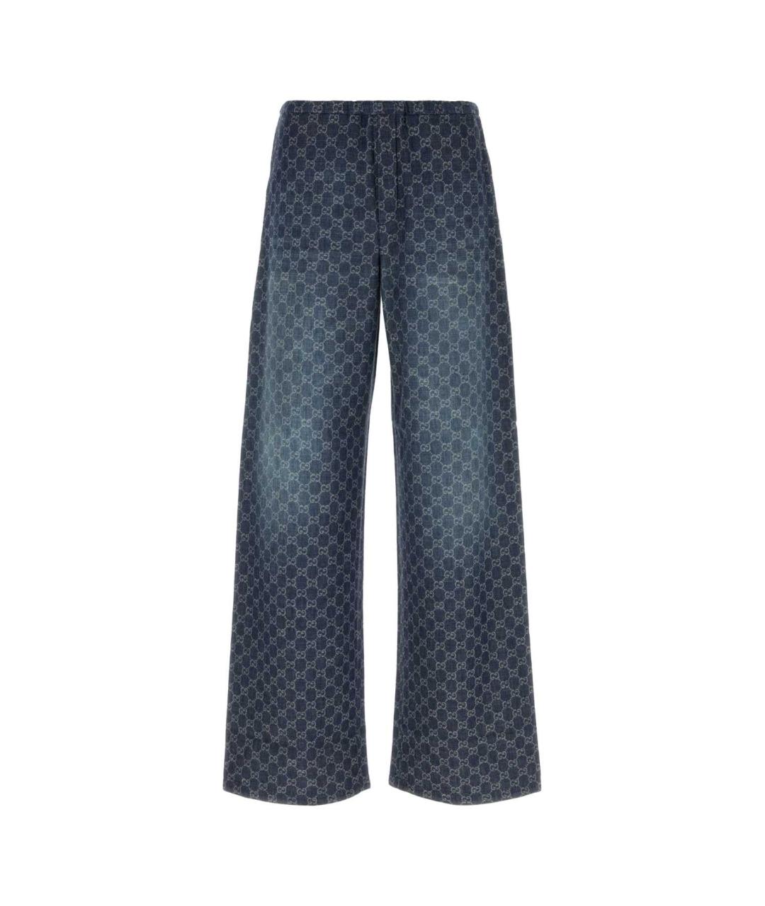 GUCCI Синие хлопковые прямые джинсы, фото 1