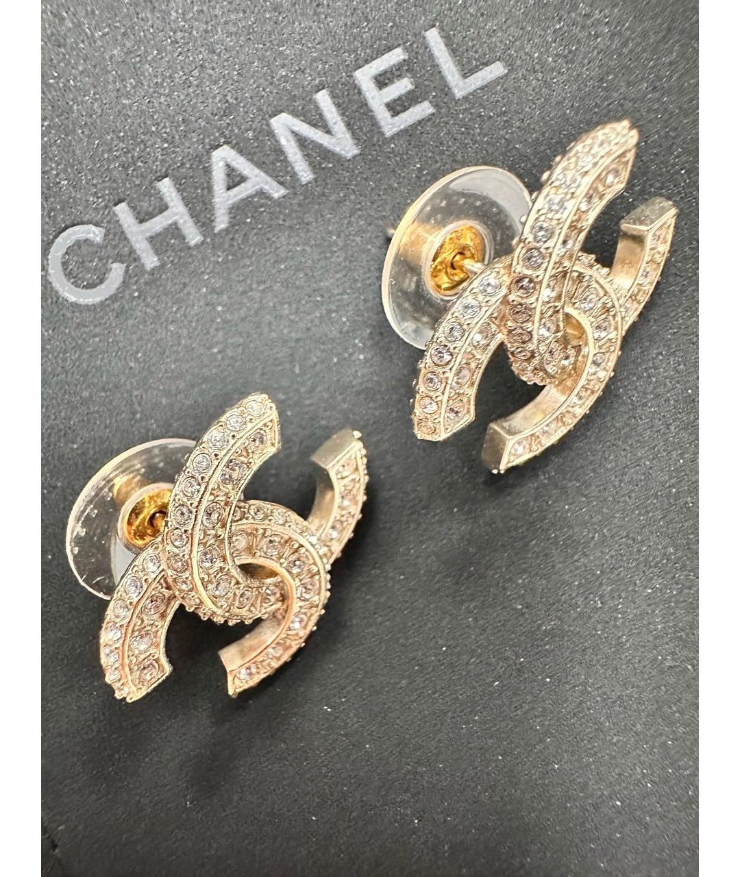 CHANEL Золотые металлические серьги, фото 4