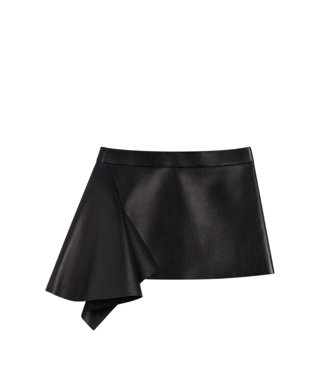 GIVENCHY Черная кожаная юбка мини, фото 1
