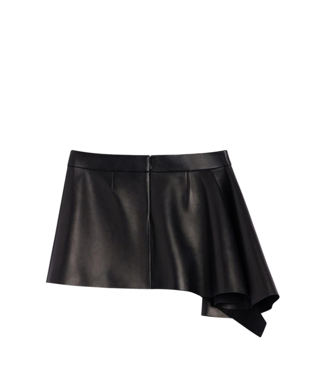 GIVENCHY Черная кожаная юбка мини, фото 2