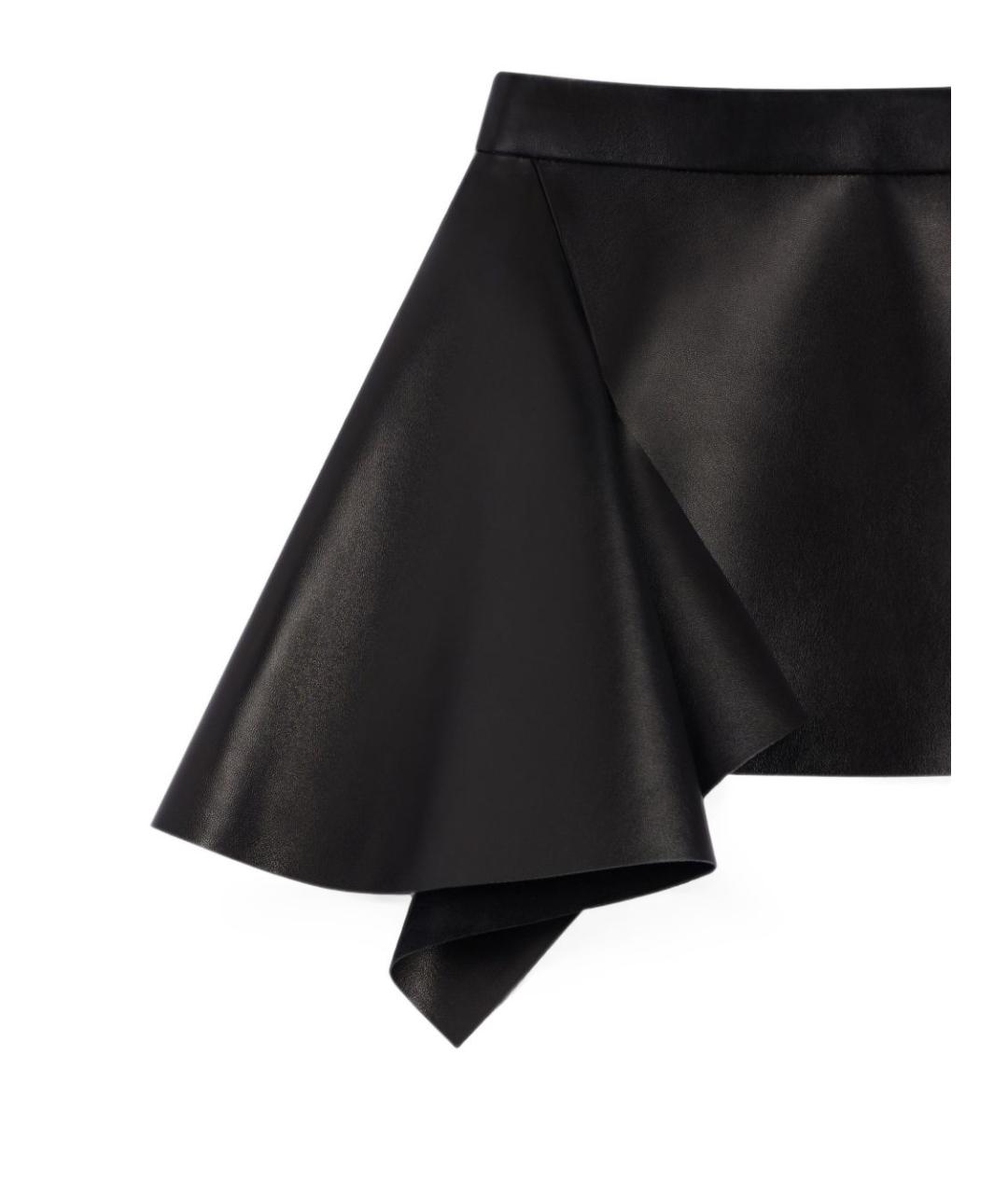 GIVENCHY Черная кожаная юбка мини, фото 3