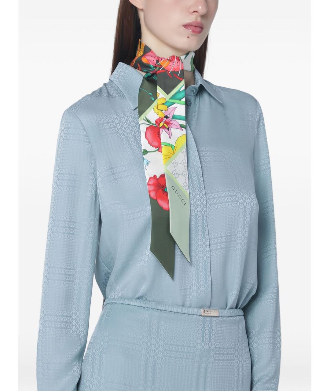GUCCI Мульти шелковый шарф, фото 3