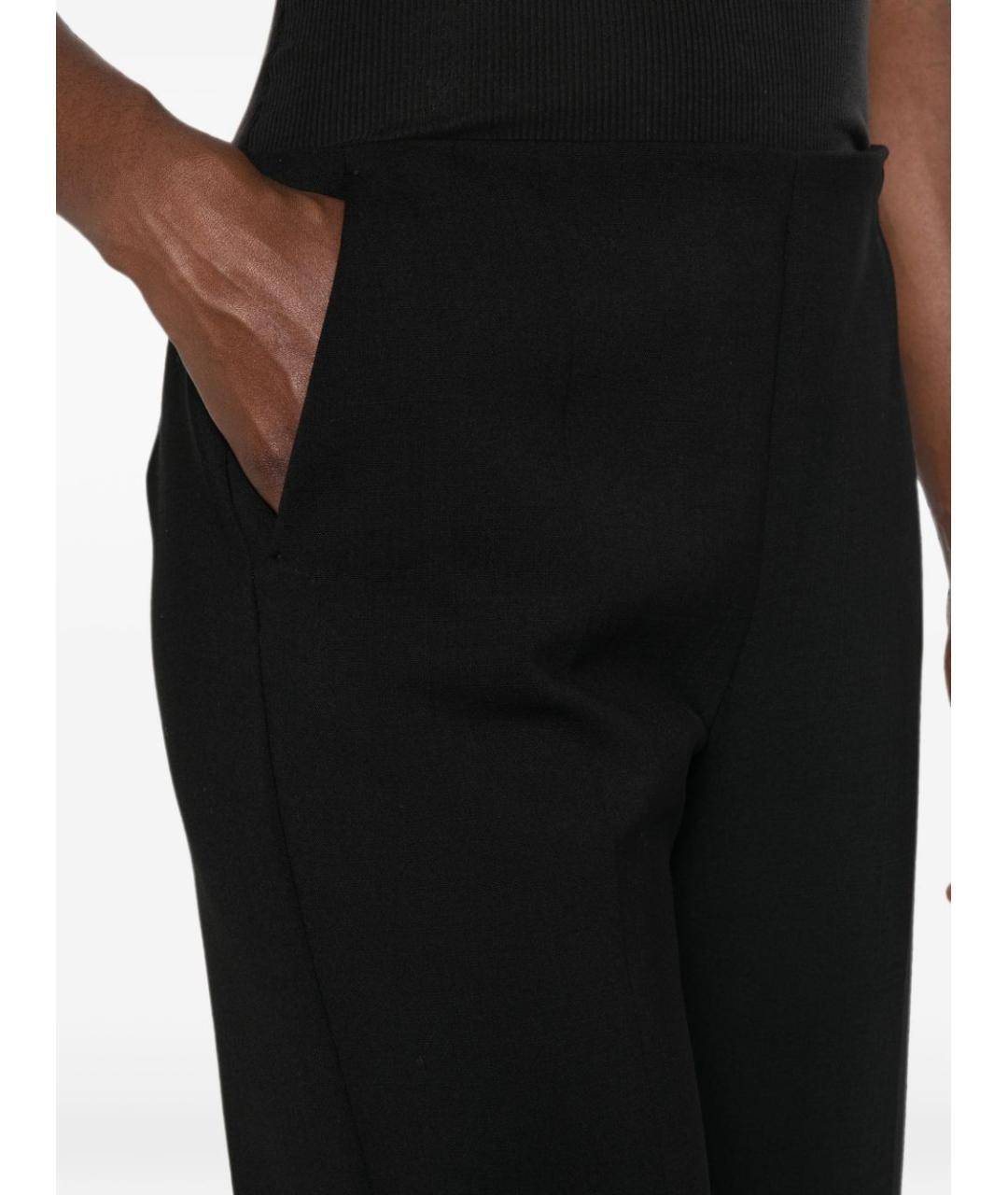 MAX MARA Черные шерстяные прямые брюки, фото 5