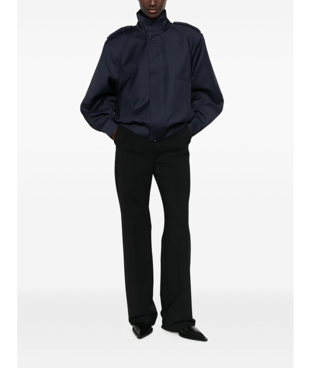 MAX MARA Черные шерстяные прямые брюки, фото 4