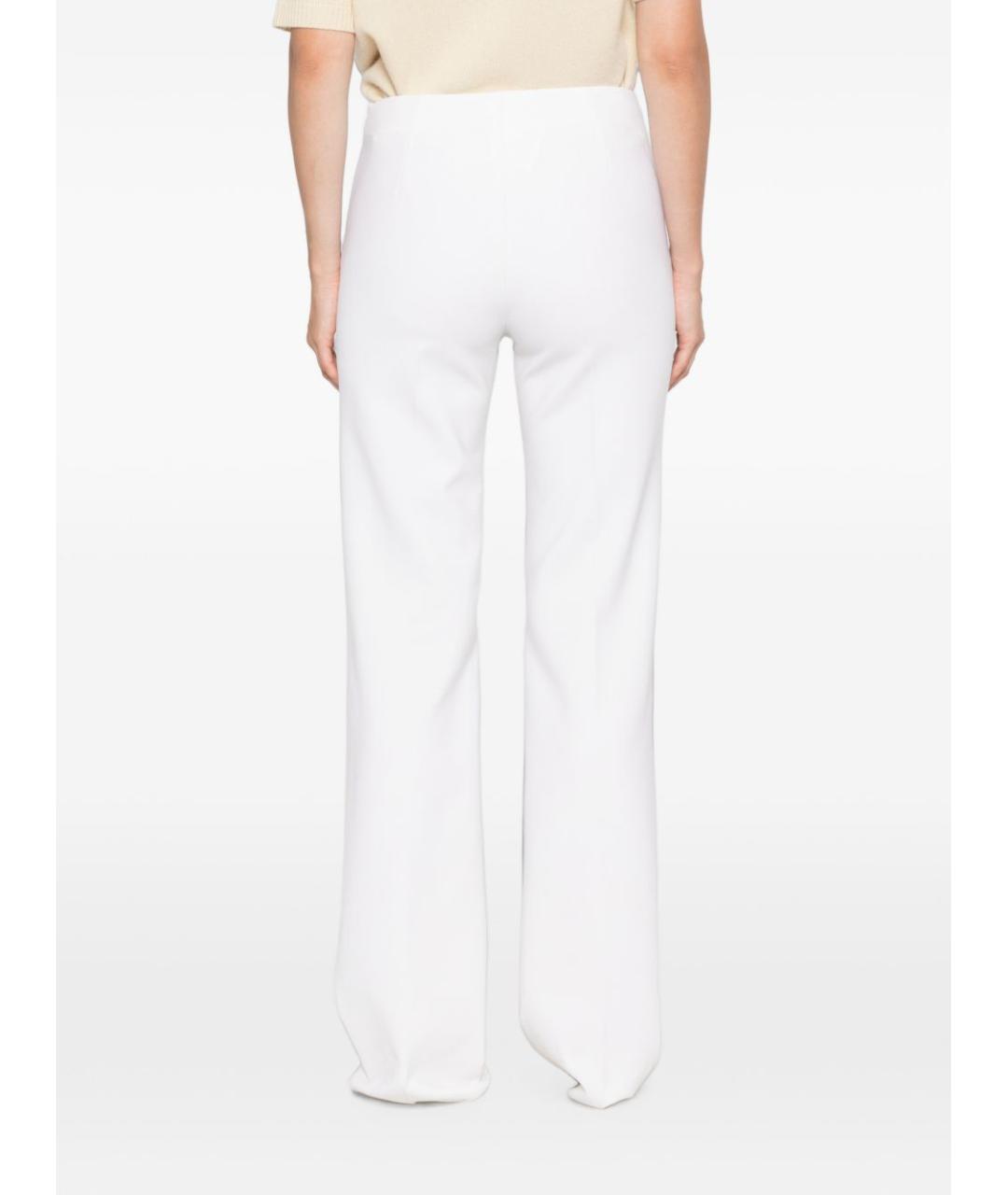 MAX MARA Белые шерстяные прямые брюки, фото 4