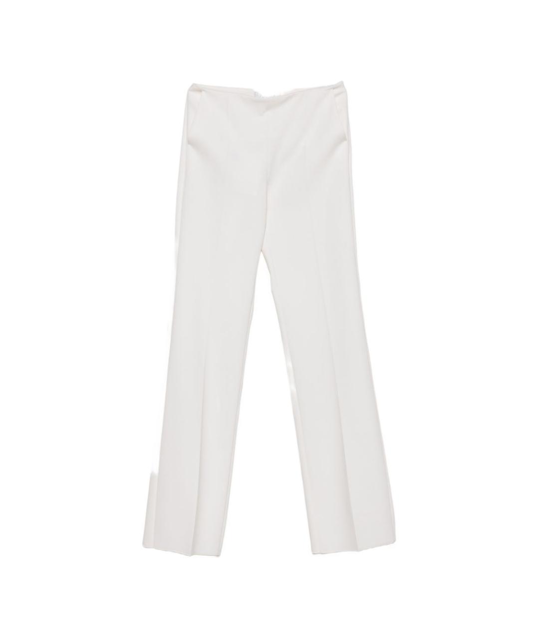 MAX MARA Белые шерстяные прямые брюки, фото 1