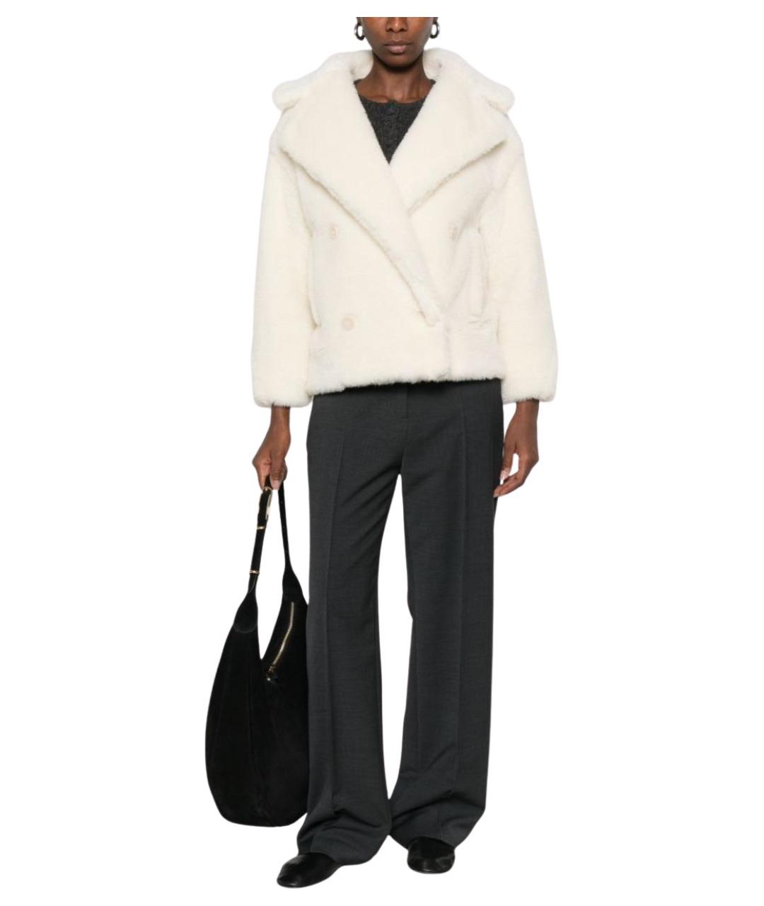 MAX MARA Белое шерстяное пальто, фото 1