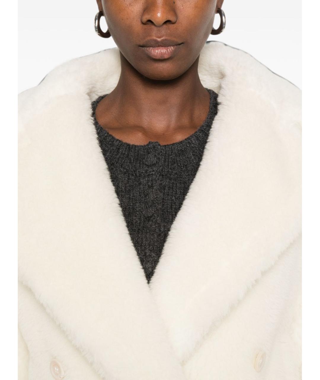 MAX MARA Белое шерстяное пальто, фото 3