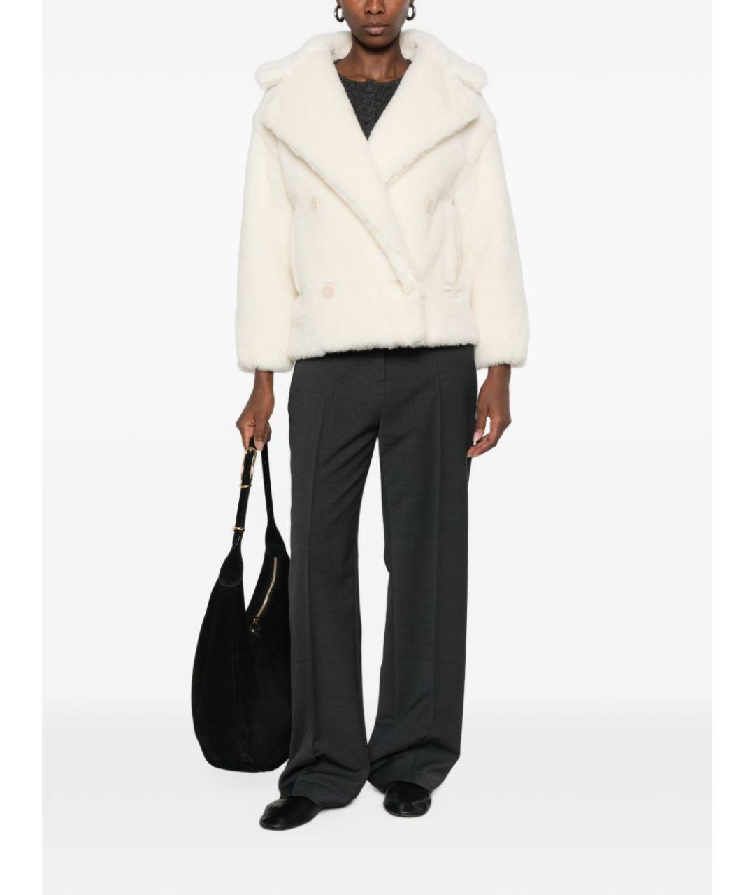 MAX MARA Белое шерстяное пальто, фото 4