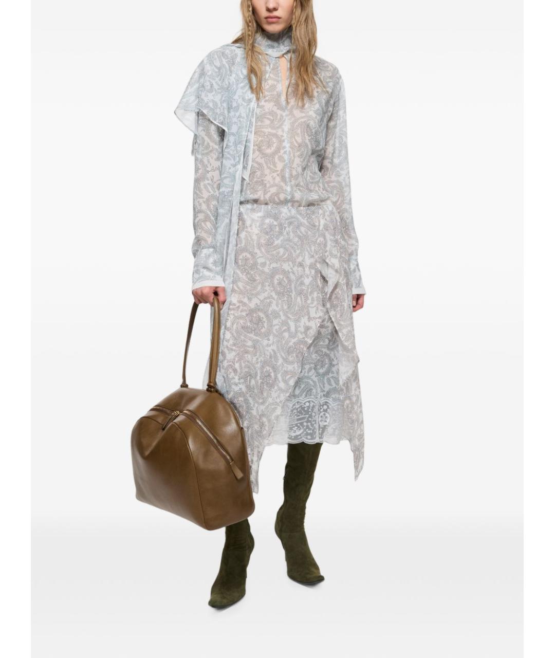 ACNE STUDIOS Голубая шелковая блузы, фото 4