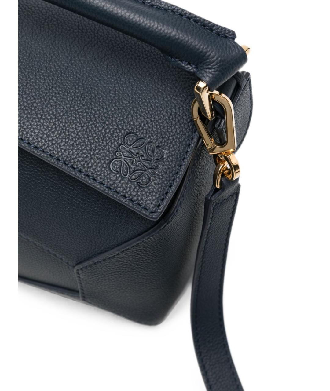 LOEWE Темно-синяя кожаная сумка через плечо, фото 3