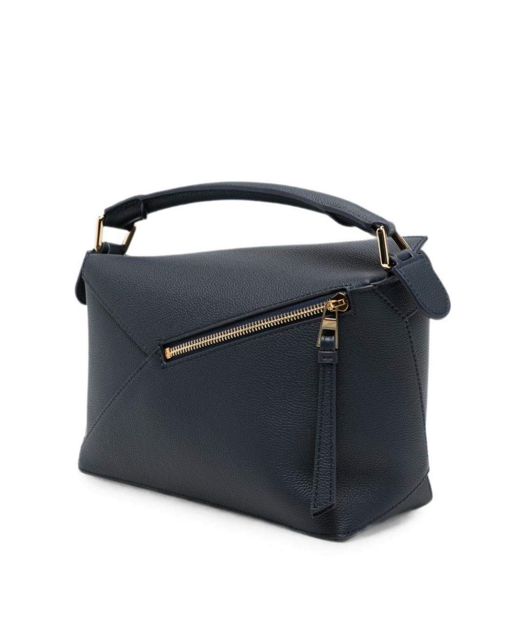 LOEWE Темно-синяя кожаная сумка через плечо, фото 5