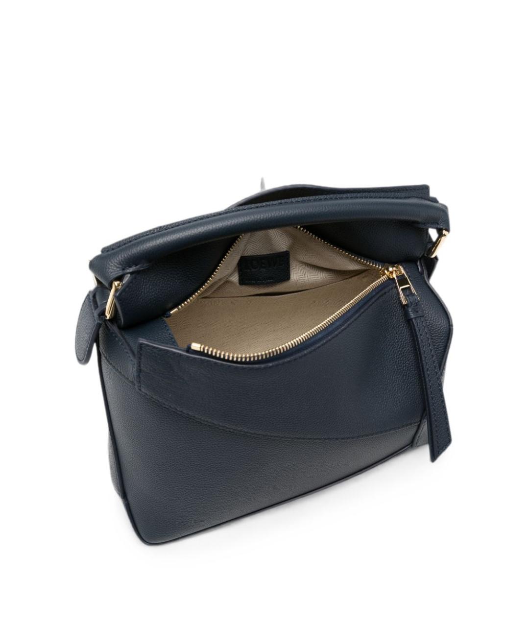 LOEWE Темно-синяя кожаная сумка через плечо, фото 2