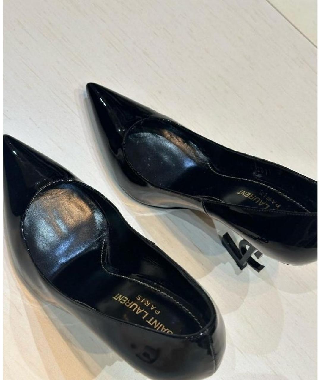 SAINT LAURENT Черные туфли из лакированной кожи, фото 7