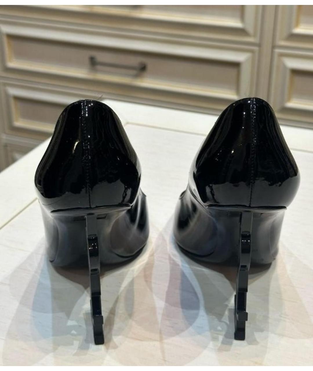 SAINT LAURENT Черные туфли из лакированной кожи, фото 5