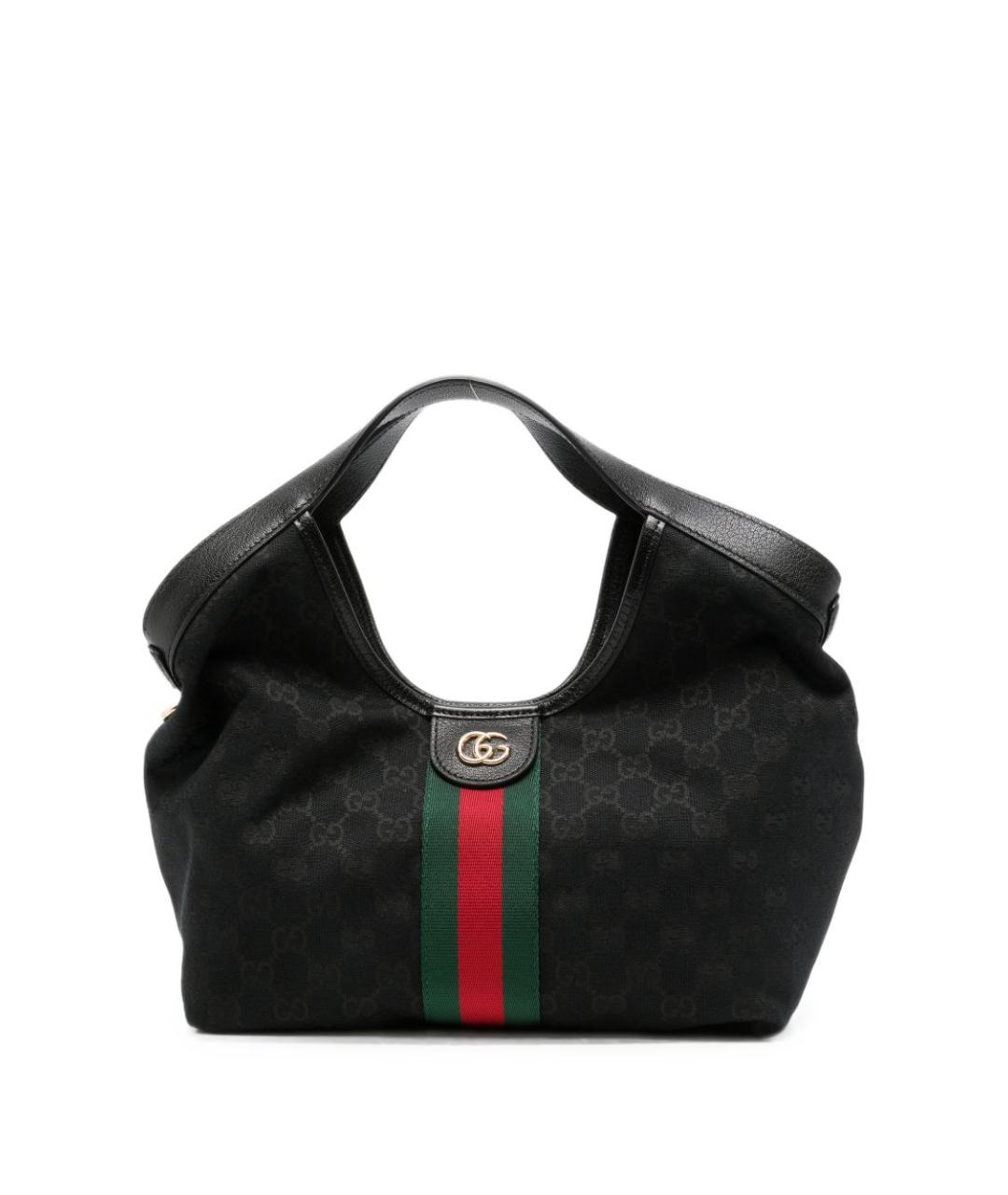 GUCCI Черная хлопковая сумка тоут, фото 1