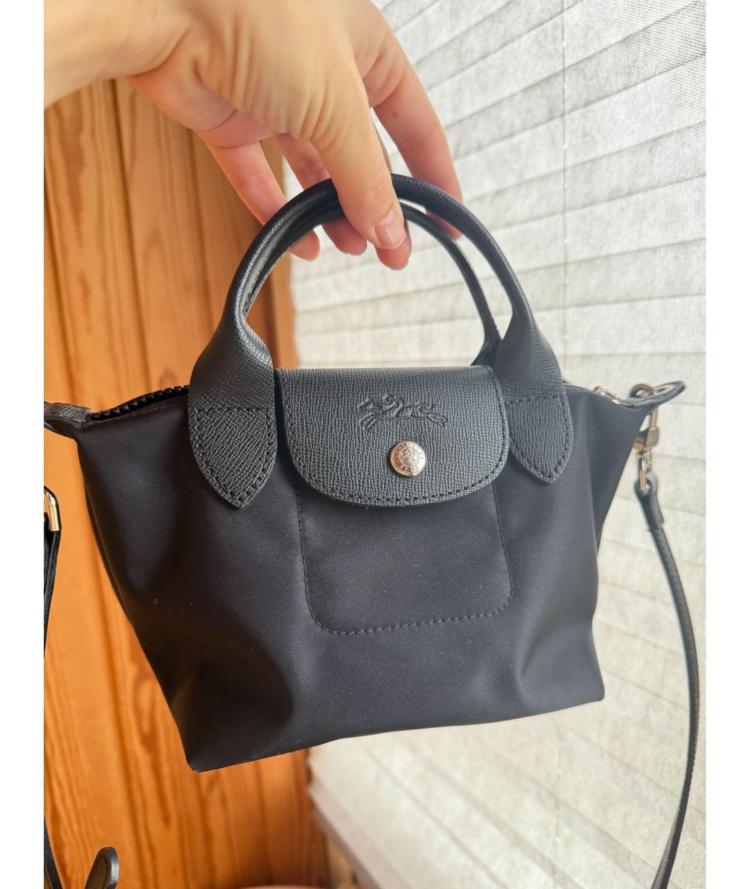 LONGCHAMP Черная нейлоновая сумка с короткими ручками, фото 2