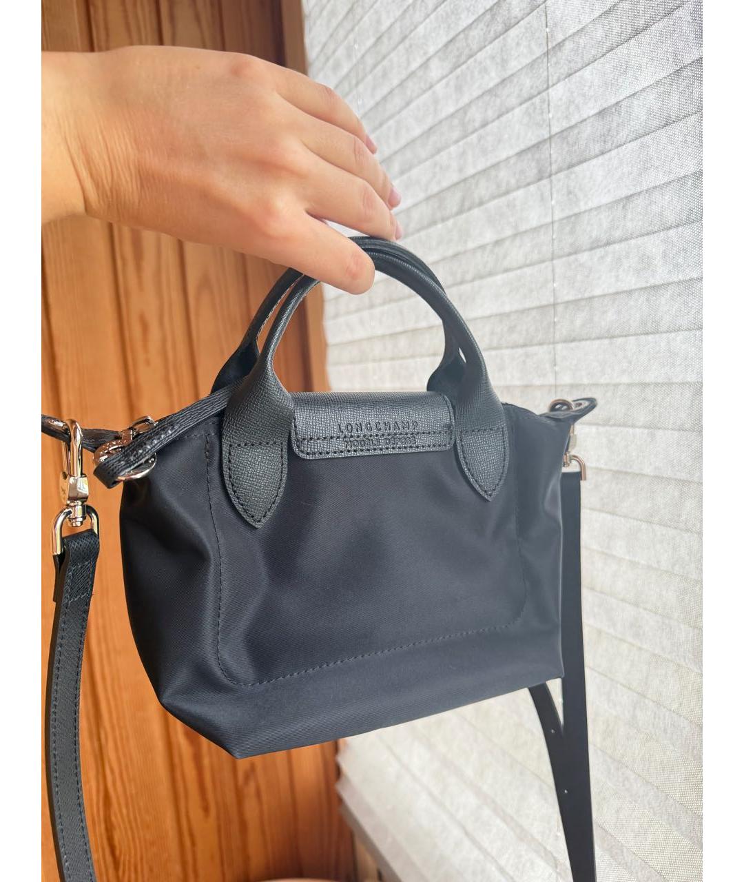 LONGCHAMP Черная нейлоновая сумка с короткими ручками, фото 3