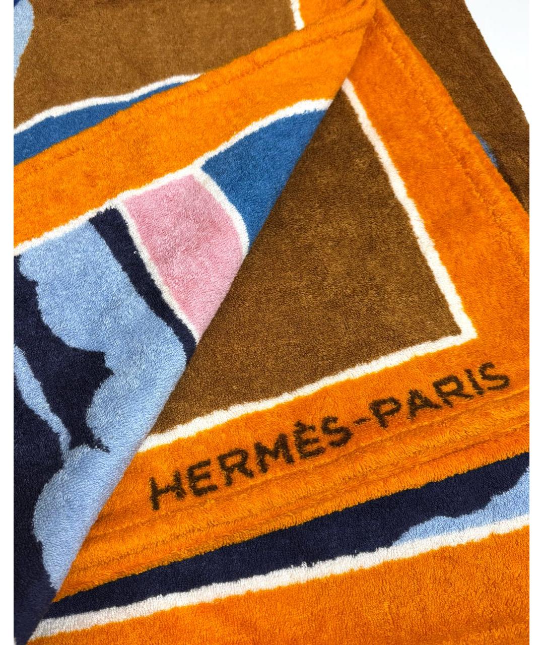 HERMES Оранжевое хлопковое полотенце, фото 3