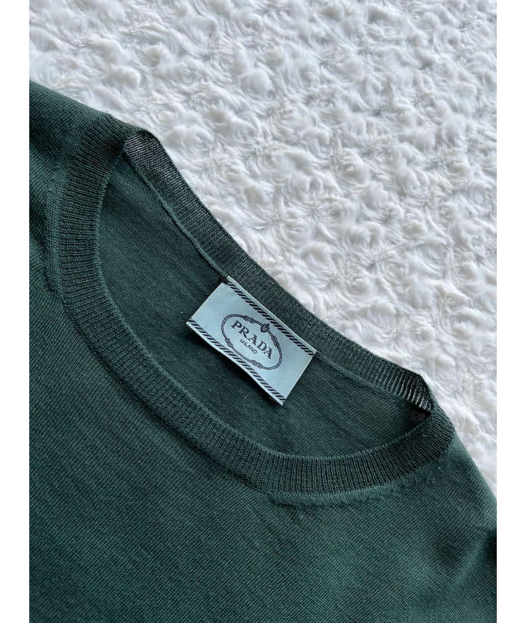 PRADA Зеленый шерстяной джемпер / свитер, фото 4