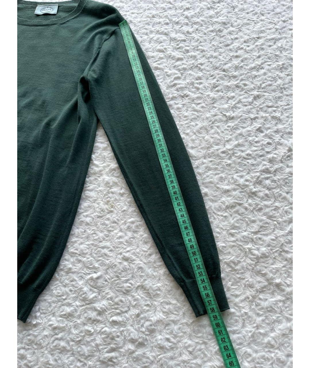 PRADA Зеленый шерстяной джемпер / свитер, фото 6