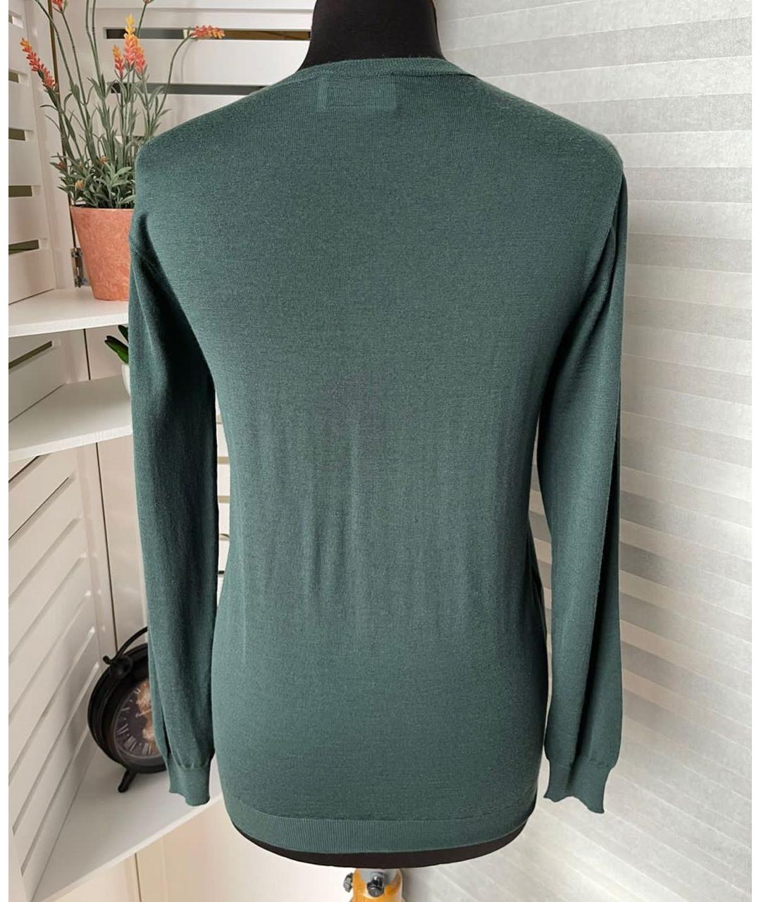 PRADA Зеленый шерстяной джемпер / свитер, фото 2