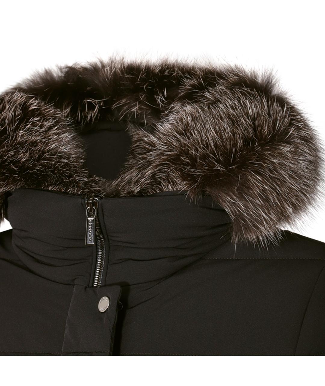 MOORER Черное полиамидовое пальто, фото 4