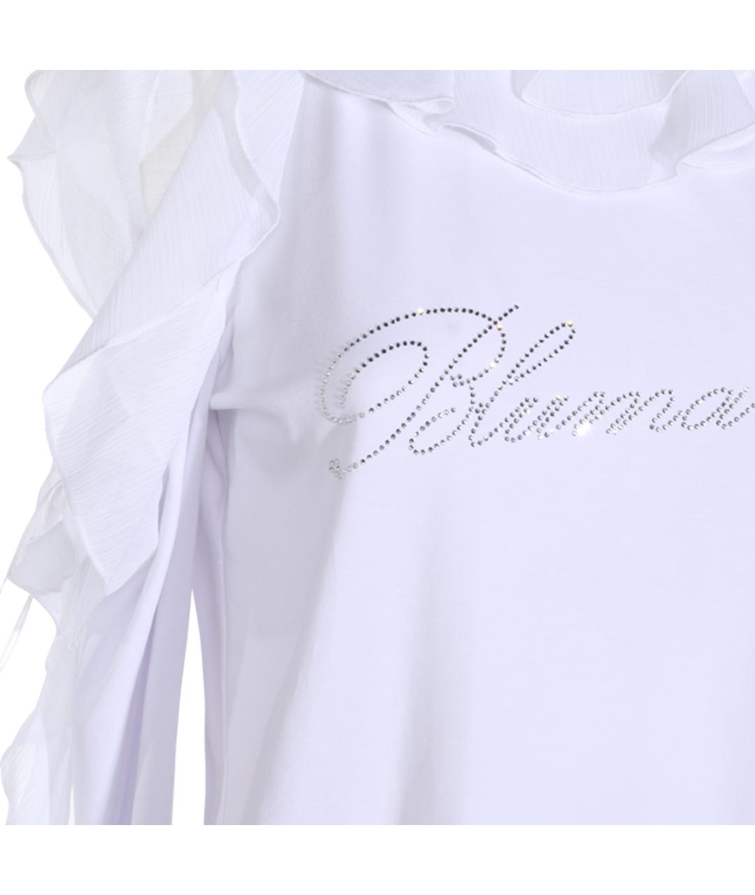 BLUMARINE Белая хлопко-эластановая майка, фото 5