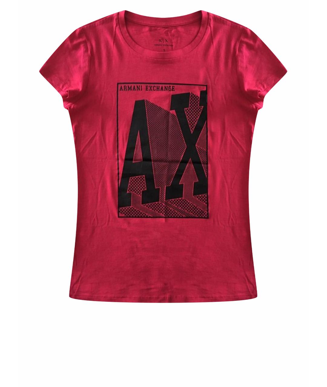 ARMANI EXCHANGE Красная хлопковая футболка, фото 1