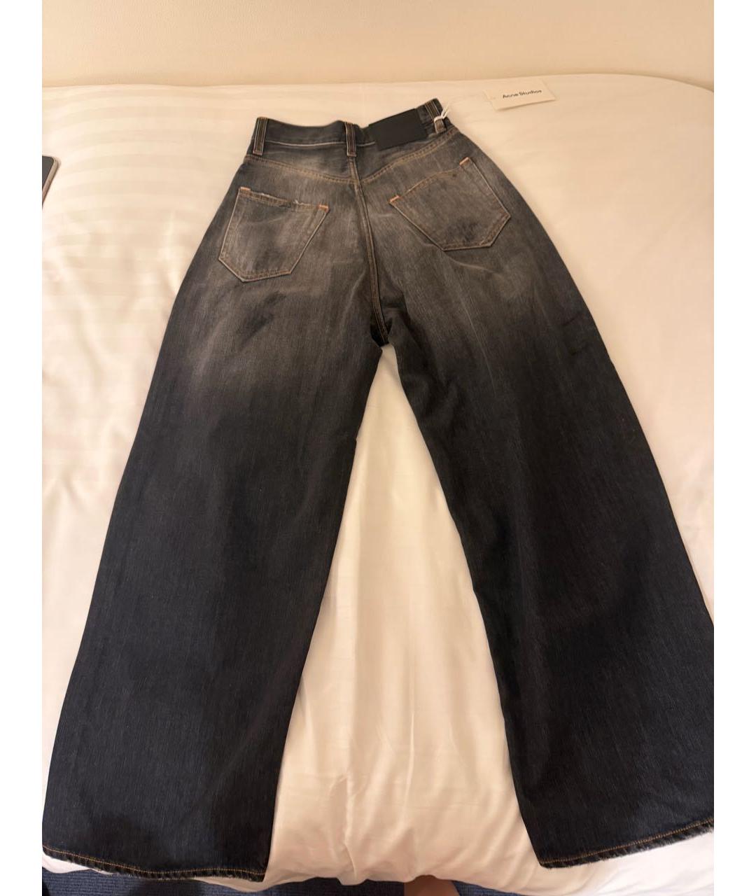 ACNE STUDIOS Антрацитовые хлопковые прямые джинсы, фото 2