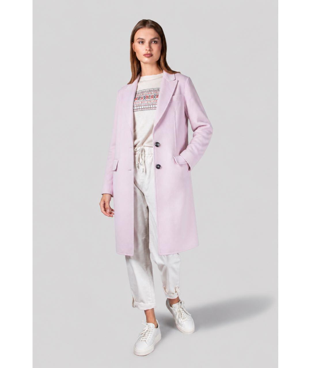MAX MARA STUDIO Розовое шерстяное пальто, фото 8