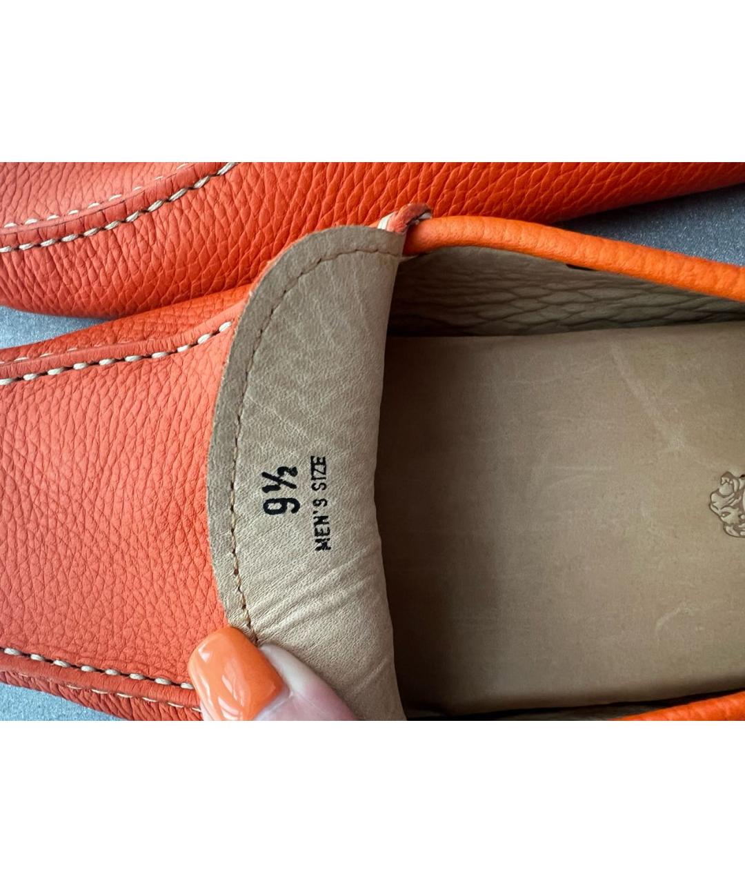 TOD'S Оранжевые кожаные мокасины, фото 5