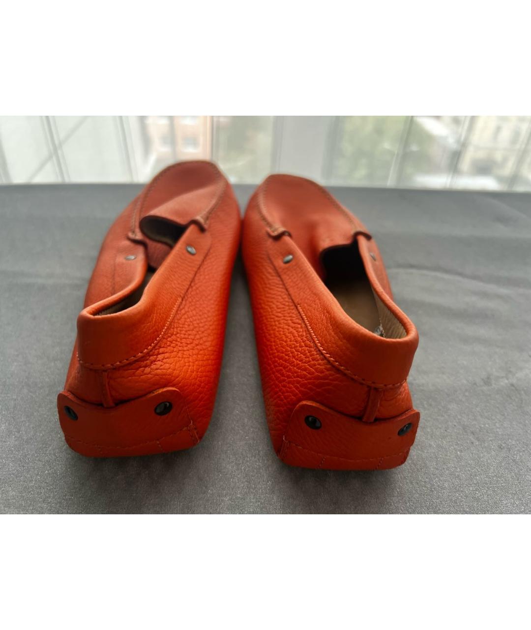 TOD'S Оранжевые кожаные мокасины, фото 3