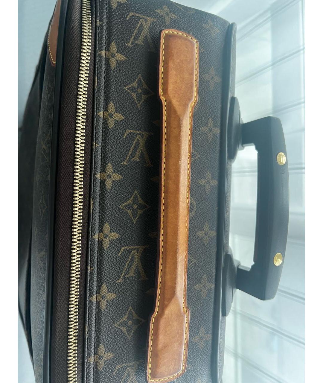 LOUIS VUITTON Коричневый чемодан из канвы, фото 6